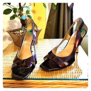 Dress stilettos- garnet and gold